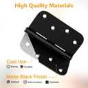 6 Pack Rounded Door Hinges 4 Inch, Black Exterior & Interior Door Hinge with 5/8'' Radius Corner, Removable Pin, Perfect for Heavy-Duty Front & Back Door, Antirust & No Squeaks