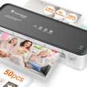 Bonsaii Laminator Machine, 9 Inch Laminators Machine with 50 Laminating Sheets, Laminator with Never Jam Technology for Doc/Posters/Photo, Simple Convenient for Home, Office and School - L418-C Grey