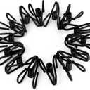 30 Pack Black Chip Bag Clips for Food - PVC 2 Inch Coated Sealer for Sealing Food - Paper Holder, Clothesline Clip for Laundry Hanging, Kitchen Bags, Multipurpose Clothes Pins