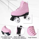 Comeon Classic Women Roller Skates,Unisex High-top 4 Wheel Roller Skates Double Row Roller Skates for Boys and Girls, Size 2
