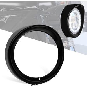 PSLER 7’’ Headlight Headlamp Bezel Trim Ring Visor Decorate Trim Cover Ring for Touring Street Glide Electra Glide Road King Softail Dyna Fatboy Trike