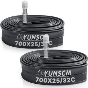 YUNSCM 2-PCS 700C Bike Tubes 700x25C/32C TR4A 40mm Schrader Valve 700C Inner Tubes Compatible with 700x25C 700x26C 700x28C 700x30C 700x32C Bike Bicycle Tire Tubes
