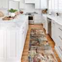 Lahome Modern Abstract Kitchen Runner Rugs Non Skid Washable, 2x6 Rug Runners for Hallways Bathroom Laundry Room, Non Slip Indoor Floor Carpet Runner for Bedroom Home Decor, Red/Multi