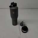 SENDESTAR 40oz Water Bottle Wide Mouth Stainless Steel Vacuum Insulated Double Wall with 2 Straw Lids Fit in Any Car Cup Holder (Gray)