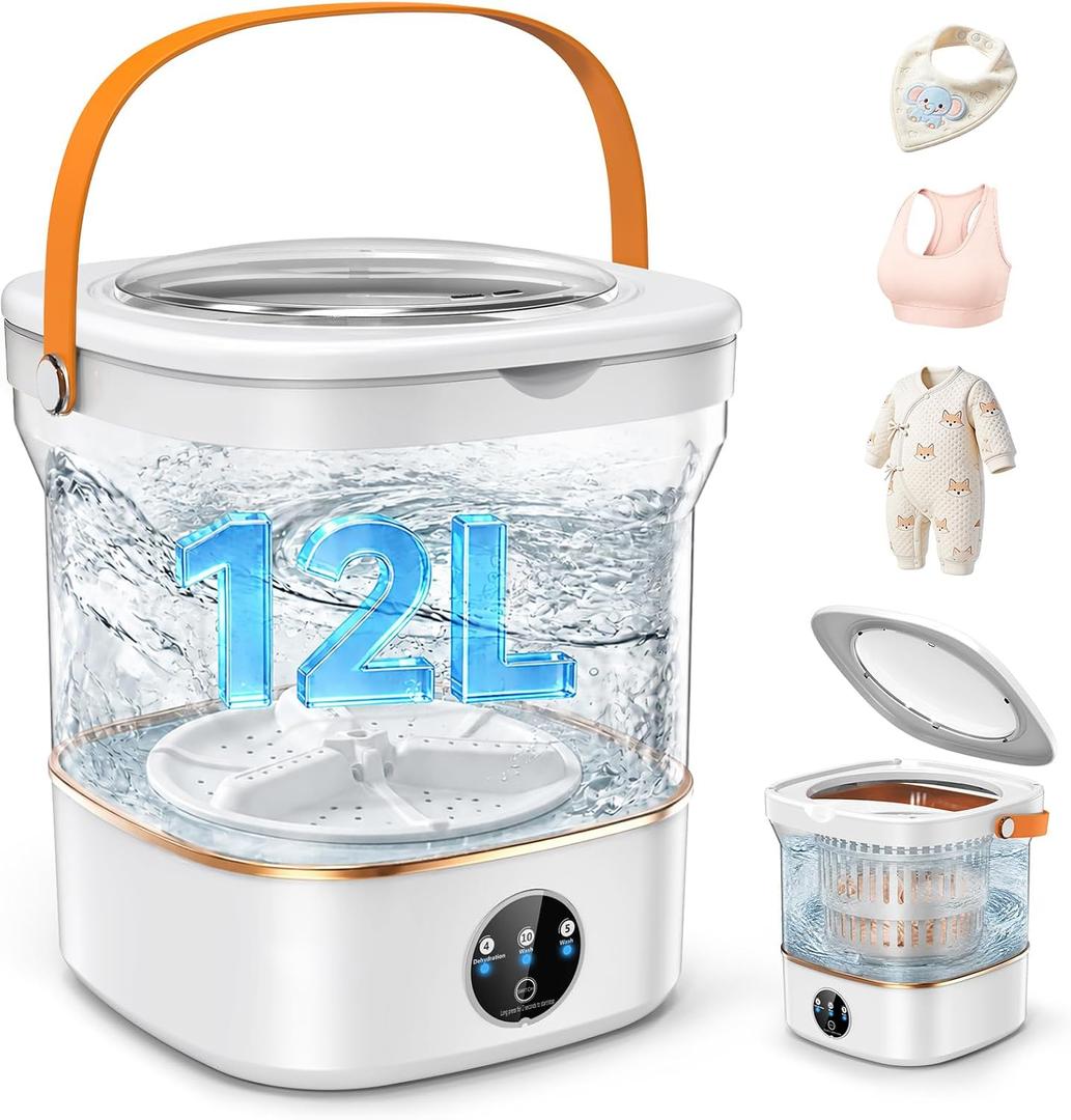12L Portable Washing Machine, Mini Laundry Machine