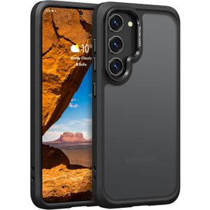 Rayboen for Samsung Galaxy S23 Case, Frosted Anti-Slip Shockproof Durable Case for S23 with Translucent Silky Feel PC Back, Soft Silicone Edge and Metal Camera Protection, Matte Black