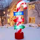 LUNSY 8FT Christmas Inflatables Candy Canes Outdoor Yard Decorations, Xmas Blow Up Candy Canes with Rotating LED Lights,Winter Outside Decor for Holiday Christmas Party Garden