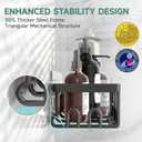 Veken Shower Caddy 6-Pack, Advanced Rustproof Design, No Drilling Adhesive Shelves, Rack with Soap Holder, Large Capacity Bathroom Organizers and Storage, Wall-Mounted Kitchen & Home Decor, Black