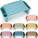 Beeveer 8 Pcs Kids Lap Desk Tray Bulk 19.7x9.6x7.1in Portable Lap Tray for Kids Plastic Table with Side Storage Space for Bed Classroom Laptop Children Car Activity Eating Floor (Morandi Colors)
