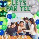 46 Pieces Let's Partee Golf Party Decorations Boys Men Party Balloons Decoration Let's Par-tee Golf Balloons Sport Themed Party Supplies Blue Green Balloons for Birthday Baby Shower Retirement Party