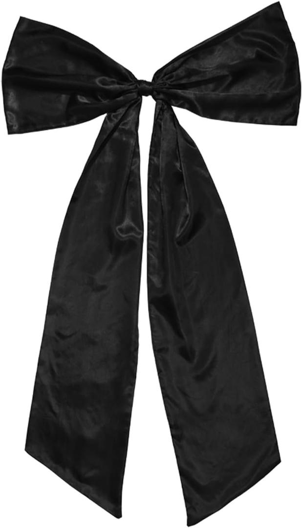 Large Black Bow Party Decoration, 47x25 Inch Giant Big Satin Bow Wall Decor for Home Birthday Wedding Bachelorette Party Christmas Baby Shower Themed Gift Graduation Backdrop