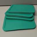 Replacement Lids fits Pyrex 3-Cup Glass Food Storage Container Bowls, (7.75 x 5.75-Inch) Plastic Rectangle Lids Covers for Pyrex 7210-PC, Airtight & Leakproof (4-Pack, Turquoise) (Turqoise)