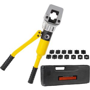 Cable Lug Crimping Tool, 6 AWG to 800 MCM Hydraulic Plier, 16 Ton Hand Crimping Tool for Wires, Terminal, Lug, Crimping Tool Kit with 12 Dies, 400