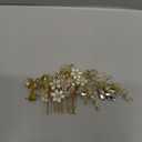 Catery Flower Crystal Bride Wedding Hair Comb Hair Accessories with Pearl Bridal Side Combs Headpiece for Women (Gold)