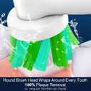 4 Count Cross Clean Replacement Heads Compatible with Oral B for Deep Clean, Brush Heads Compatible with Oral B Braun Pro 1000/500/Genius x Electric Toothbrush Heads (White)