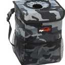 EPAuto Waterproof Car Trash Can with Lid and Storage Pockets, Camouflage Grey