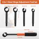 Door Hinge Adjustment Tool Kit, 4 in 1 Hinge Gap Adjusting Wrench Set for Residential and Commercial Use, Door Gap Adjustment Tool, Heavy Duty Door Hinges Repair Wrench with Rubber Grip