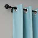 Decorative Curtain Rod, Easy Installation, Adjustable 3/4 Inch Diameter Single Window Curtain Rod Set, 48 to 84 Inches, Black