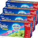 Ziploc Gallon Food Storage Slider Bags, Power Shield Technology for More Durability, 104 Bags Total