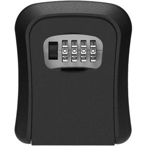 Safety Key Cabinets Rust-Proof/Waterproof Wall-Mounted 4-Digit Combination Key Safe Lock Box. (Engineering Plastic, Black)