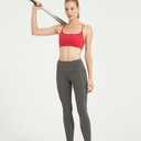 Womens Backless Padded Sports Bra Low Impact for Yoga Pilates Stretching Lightweight Workout Crop Top with Removable Cups (Red)-6