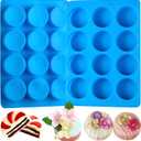 Sidosir 2Pcs Oreo Cookie Chocolate Silicone Mold, 12-Cavity Round Cylinder Oreo Chocolate Cover Molds for Candy, Silicone Baking Molds for Mini Cakes, Jelly
