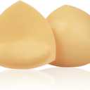 Lolaura Double Sided Sticky Bra Inserts - Push Up Bra Pads, Invisible Lift Enhancers for Swimsuits, Bikini & Backless Dresses (Beige, L)