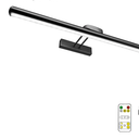 24.4" Wireless Picture Lights, Rechargeable Battery Art Display Light with Remote Control, Dimmable/Timer Off Dartboard Light, 3 Lighting Modes Full Metal Painting Display Lights (Black-1Pack)