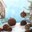 Suzile 36 Pcs Velvet Christmas Tree Ornaments Flocked Christmas Ball Decorations Xmas Balls Handing Ornaments for Xmas Tree Holiday Wreath Garland Birthday Wedding(Brown)