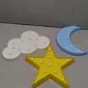 3PCS Decorative LED Crescent Moon Cloud and Star Night Lights Lamps Marquee Signs Letters for Baby Nursery Decorations Gifts for Children (Moon Cloud and Star)