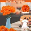 Hananona 50Pcs Artificial Marigold Flower Heads, Silk Marigold Heads Bulk Fake Flowers for Dia De Los Muertos Decor DIY Marigold Garland Day of The Dead Decorations (Orange)