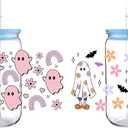 Pumpkin Coffee UV DTF Decals for Wood Furniture 12 Pcs Ghost Cats DTF Cup Wraps Transfer Stickers on Glass and Ceramics UVDTF DIY Decoration Applique