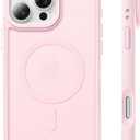 ORNARTO Magnetic for iPhone 16 Pro Case, Compatible with MagSafe, 20FT Military-Grade Drop Protection, Slim Matte Translucent Anti-Fingerprint Shockproof Case for iPhone 16 Pro 6.3", Chalk Pink