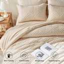 Zzlpp King Size Comforter Set 7 Pieces, Beige Tufted Bed in a Bag with Comforter and Sheets, All Season Boho Bedding Sets with 1 Comforter, 2 Pillow Shams, 2 Pillowcases, 1 Flat Sheet, 1 Fitted Sheet