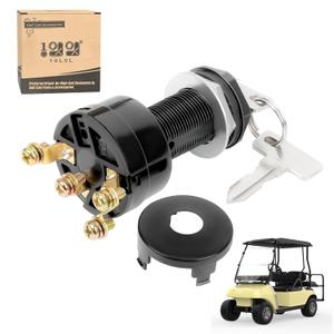 10L0L 12 Volt Golf Cart Ignition Key Switch for Club Car DS (1996-up), Limo, Turf, Carryall 1&2 Gas Golf Cart, OEM#101826301 1012505