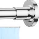 Chrome Shower Curtain Rod 31 to 104 Inch,1 Inch Diameter Adjustable Spring Tension Curtain Rod No Drilling Stainless Steel Telescoping Rod,No Rust