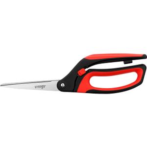 LIVINGO 10" Spring Action Fabric Scissors, Professional Sewing Scissors for Tailor Dressmaker, Spring Loaded Heavy Duty Shears for Fabric Crafting with Comfort Handle, All Purpose (Red/Black) (Black/Red)