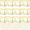 Thyle 12 Pcs Transparent Balloon Boxes Clear Balloon Boxes with 99 Letters for Baby Shower Gender Reveal Grad Birthday Party Bridal Wedding Anniversary Backdrop Decoration (Gold)