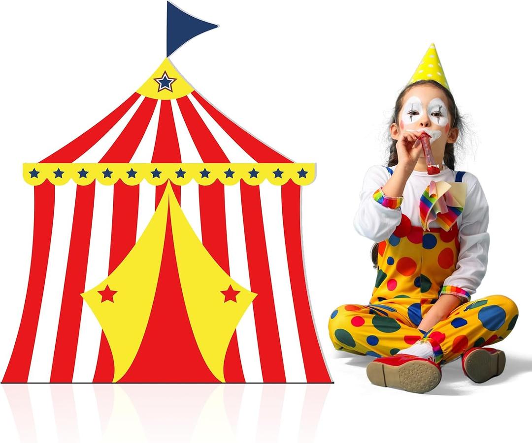 3.3 FT Circus Party Decorations Carnival Cardboard Tent Cutout | for Birthday Party Baby Shower Decorations Backdrop