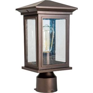 Outdoor Post Light, Waterproof Pole Lantern Lighting Fixture with Tempered Clear Seeded Glass, Oil Rubbed Bronze (ORB) Finish for Patio, Garden, Yard, Balcony, Pathway