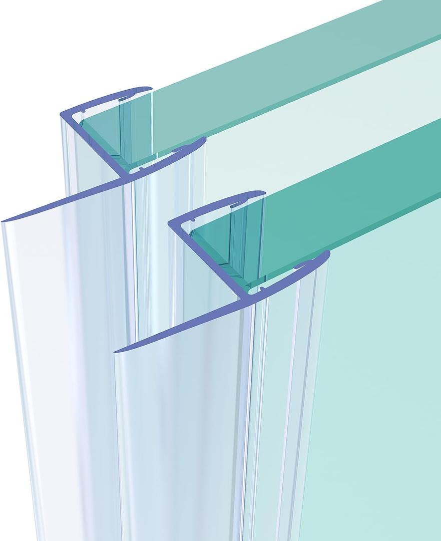 3/8" Shower Door Side Seal Strip 2-Pack Glass Door Seal Strip | Frameless Glass Doors Seal Strip for 3/8'' (10mm) Thick Glass, 39'' Showers Water Guard Barrier