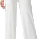 Willit Women's Yoga Pants Wide Leg Dress Work Pants Stretch Casual Pants Slacks with Pockets High Waist 28" 30" 32" (White)