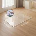 Tempered Glass Chair Mat 48" x 32",1/5" Thick for Office Desk,Rolling Chair Mat for Carpet, Odorless, Easy to Clean with 4 Non-Slip Pads for Carpet & Hardwood Floors