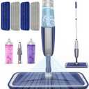 Spray Mops for Hardwood Floor Cleaning - MEXERRIS Microfiber Wet Dust Mops with 4 Reusable Pads 2 Refillable Bottles - Wood Floor Mop Home Commercial Mops for Hardwood Tile Wood Laminate Vinyl (Gray)