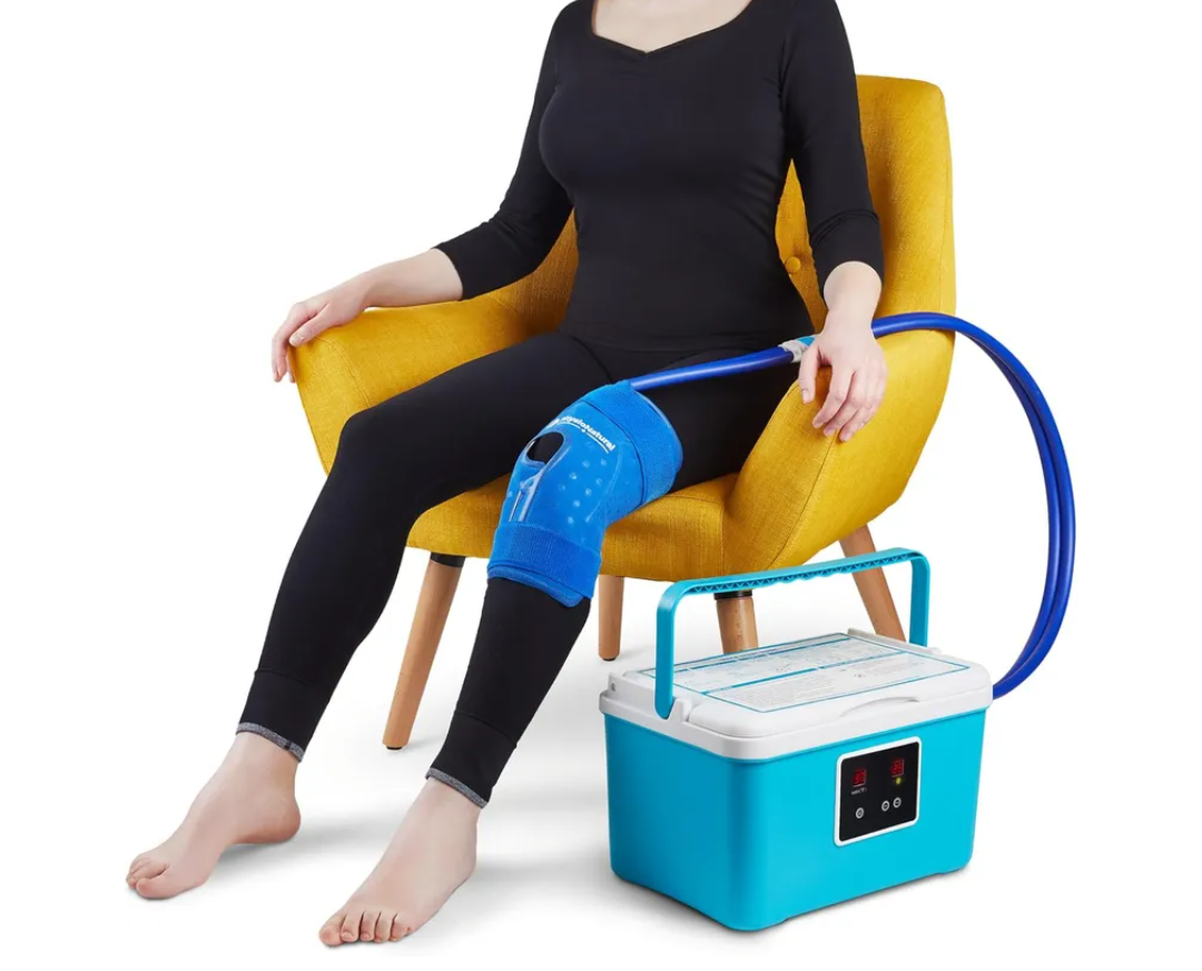 PhysioNatural Blue Ice Cold Therapy Machine – Cryotherapy for Pain Relief – Ice Machine for Knee After Surgery, Back, Shoulder, Hip, and Ankle – Cold Compression for Arthritis and Post-Surgery Relief