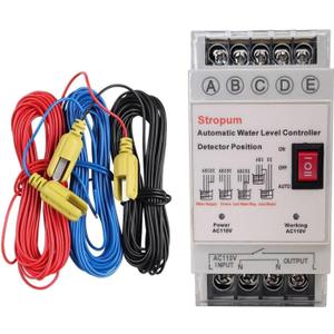Automatic Water Level Controller AC 110V Liquid Level Sensor Detector Pump Float Switch Control Relay with 6.5ft Detector GL-1
