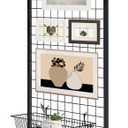 Portable Gridwall Panel Floorstanding Display Stand One-Step Installation Black Finish