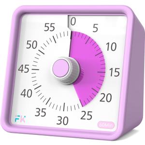 Visual Timer with Protective Case, 60-Minute Countdown Timer for Kids Autism ADHD Classroom Home Office, Countdown Clock for Teaching Work Meeting Time Management 