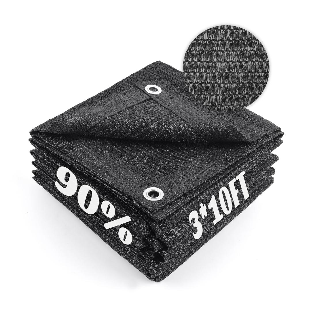 Cool Area 70% Sun Shade Cloth Mesh Tarp with Grommets for Plant Cover 3x10ft Patio Canopy Garden Pergola Greenhouse Car Barn Kennel Black