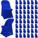 Newwiee 50 Pcs Spandex Stretch Folding Chair Covers Fitted Universal Chair Protector Removable Washable for Wedding Party Dining Banquet Event (Blue)